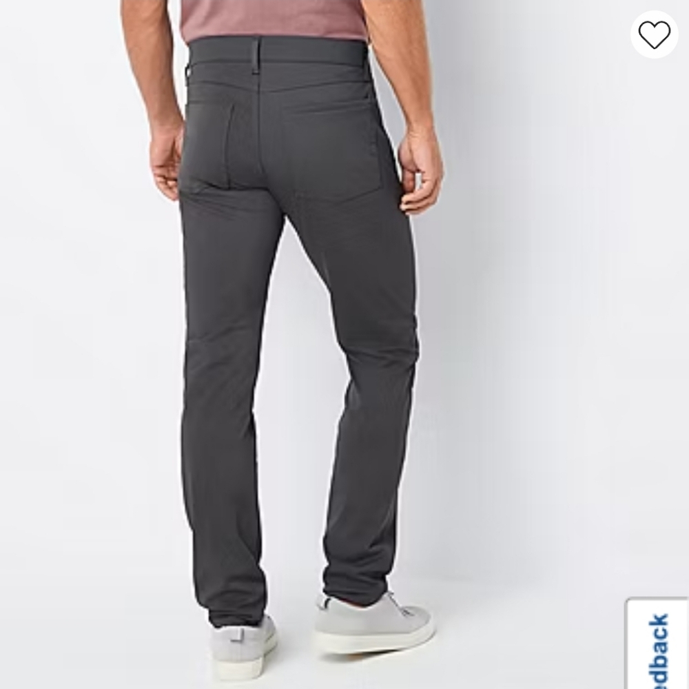 Nwt Stylus 5 Pocket Mens Slim Fit Flat Front Pants in charcoal smoke - Picture 2 of 4